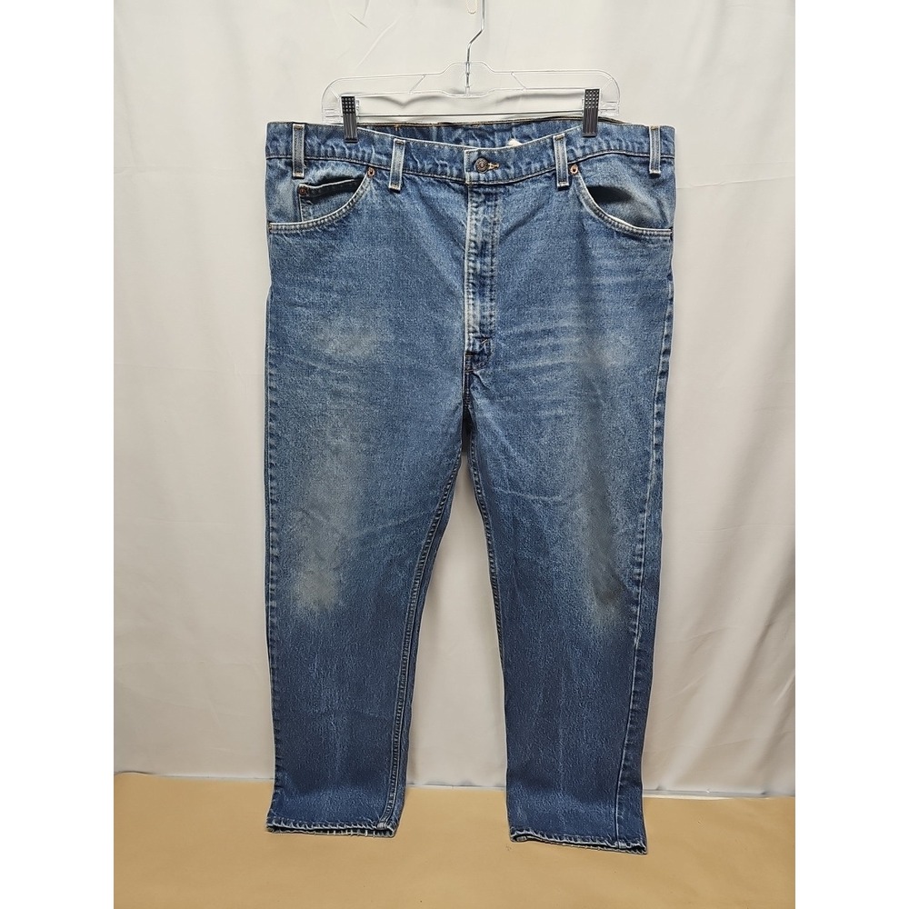 Vintage Levi's Mens 90s 505 Blue Denim Jeans USA Orange Tab Straight Leg 42x30 - Picture 2 of 16